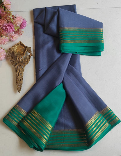 Mysore Crepe Silk Sarees - Classic Lines Border