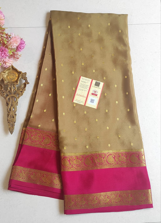 Mysore Crepe Silk Sarees - All Over Butta