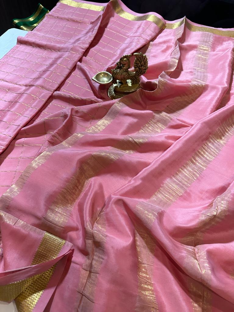 Mysore Crepe Silk Sarees - Self Colors (Light)