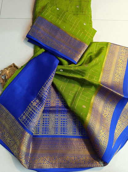 Mysore Crepe Silk Sarees - Checked