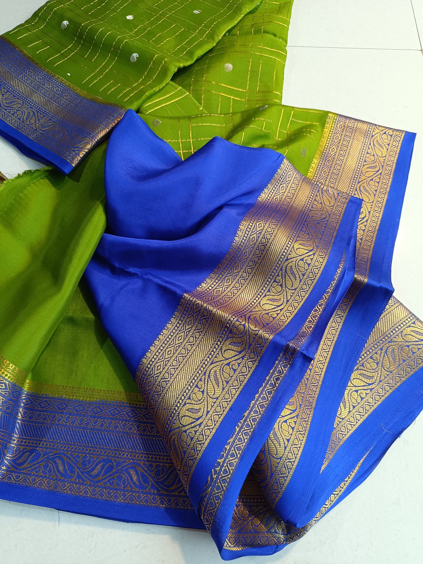 Mysore Crepe Silk Sarees - Checked