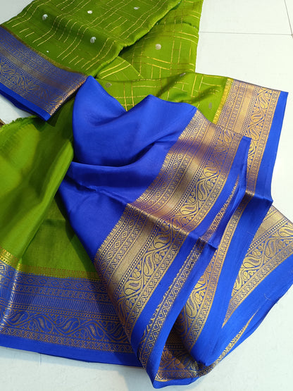 Mysore Crepe Silk Sarees - Checked