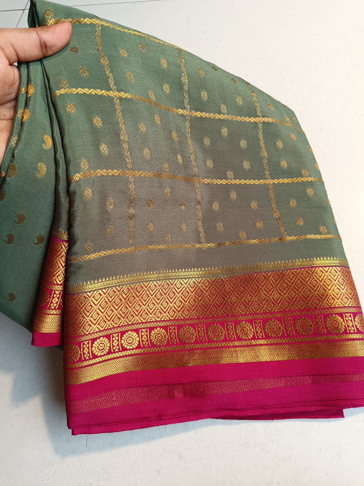 Mysore Crepe Silk Sarees - Checked