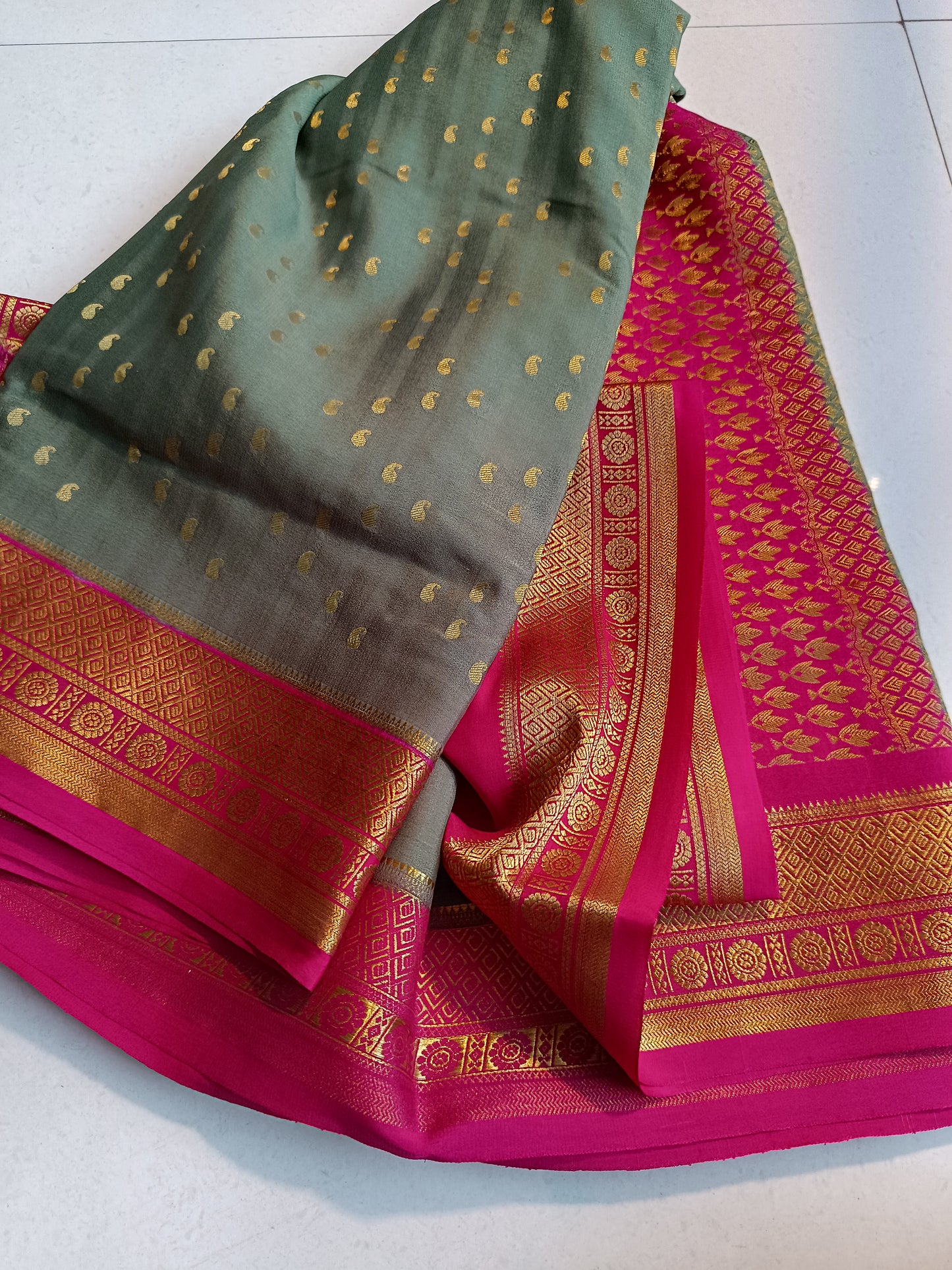 Mysore Crepe Silk Sarees - Checked