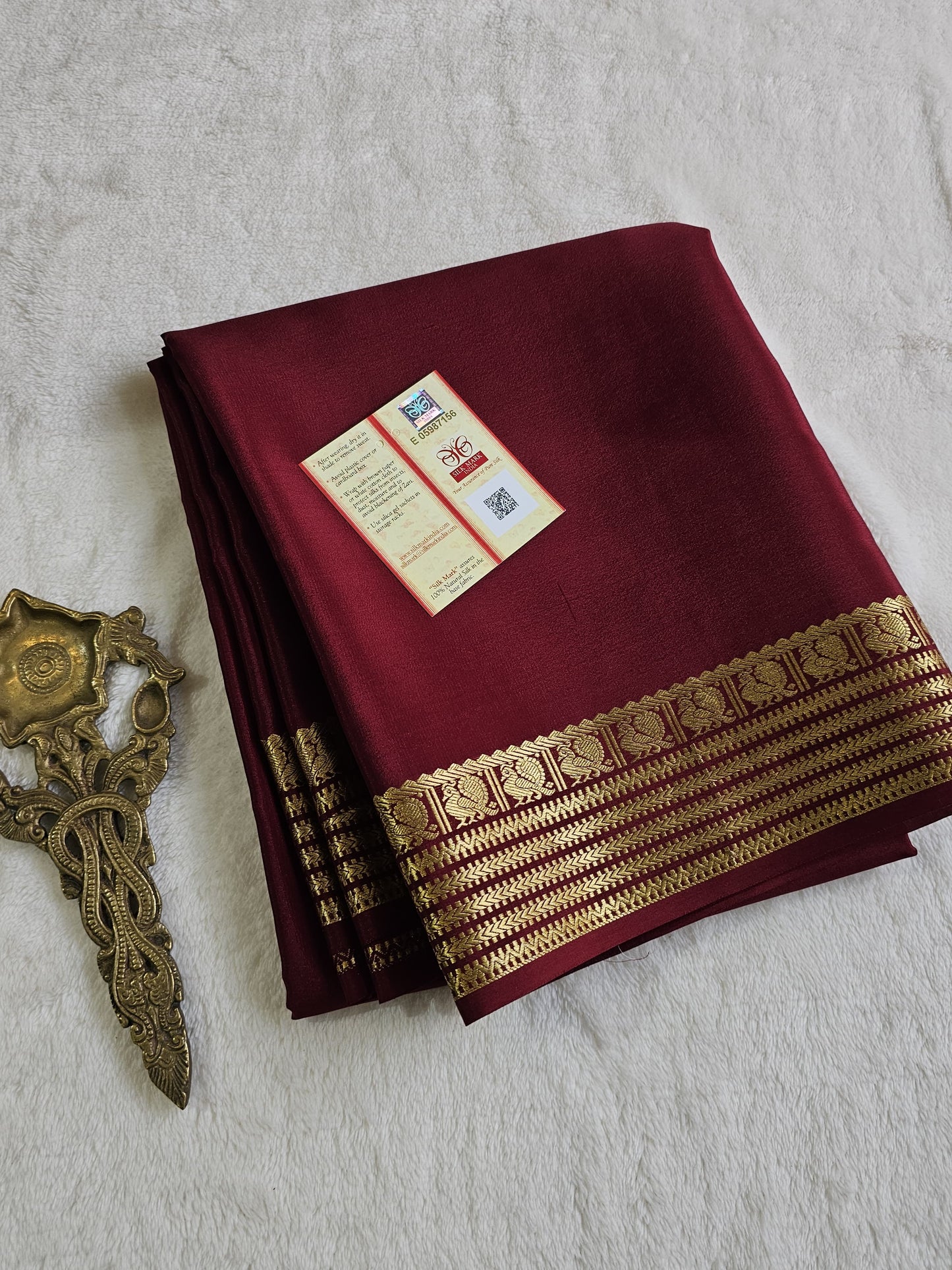 Mysore Crepe Silk Sarees - Self Colors (Heavy)