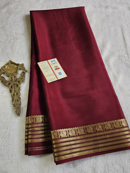 Mysore Crepe Silk Sarees - Self Colors (Heavy)