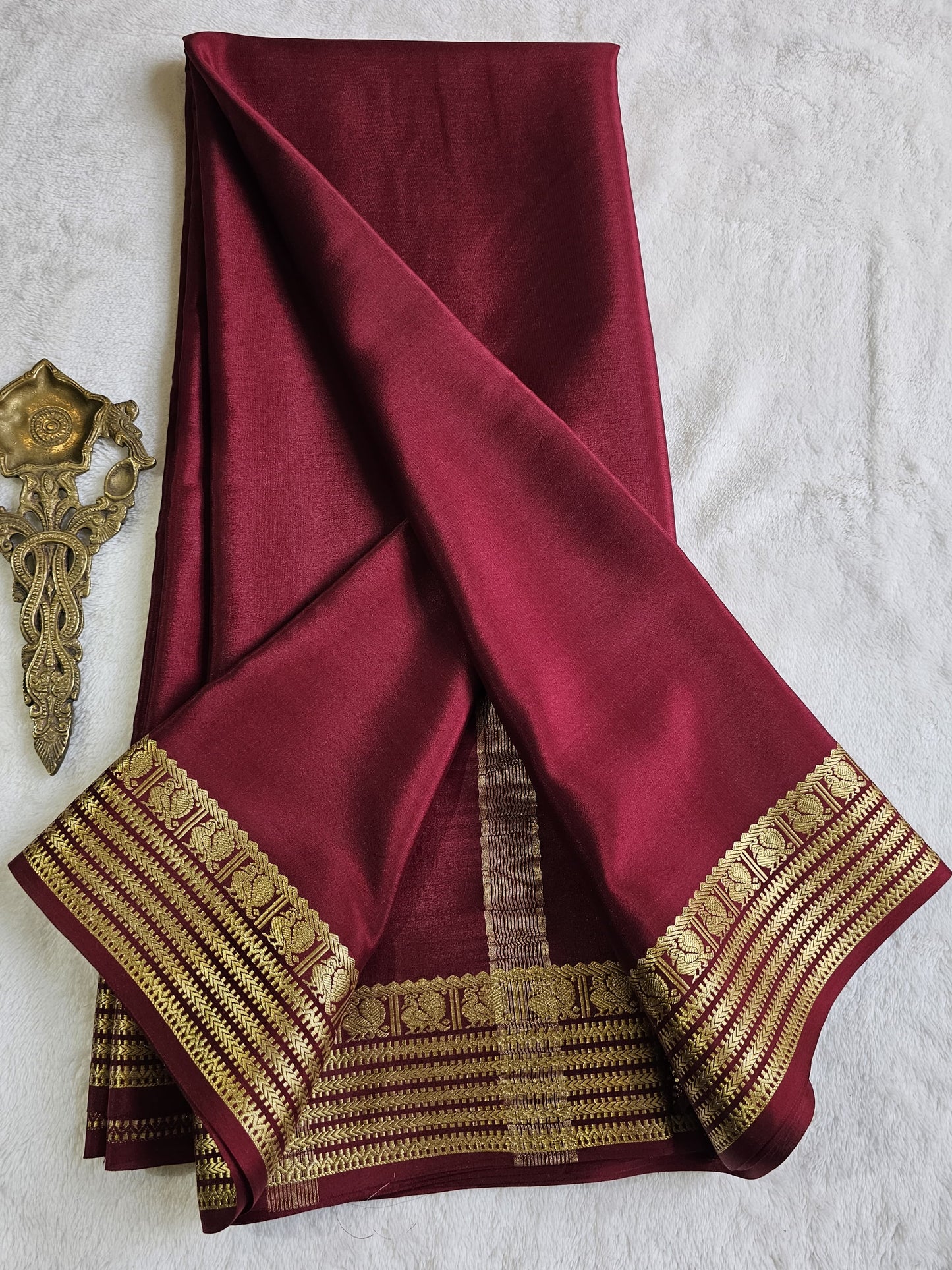 Mysore Crepe Silk Sarees - Self Colors (Heavy)