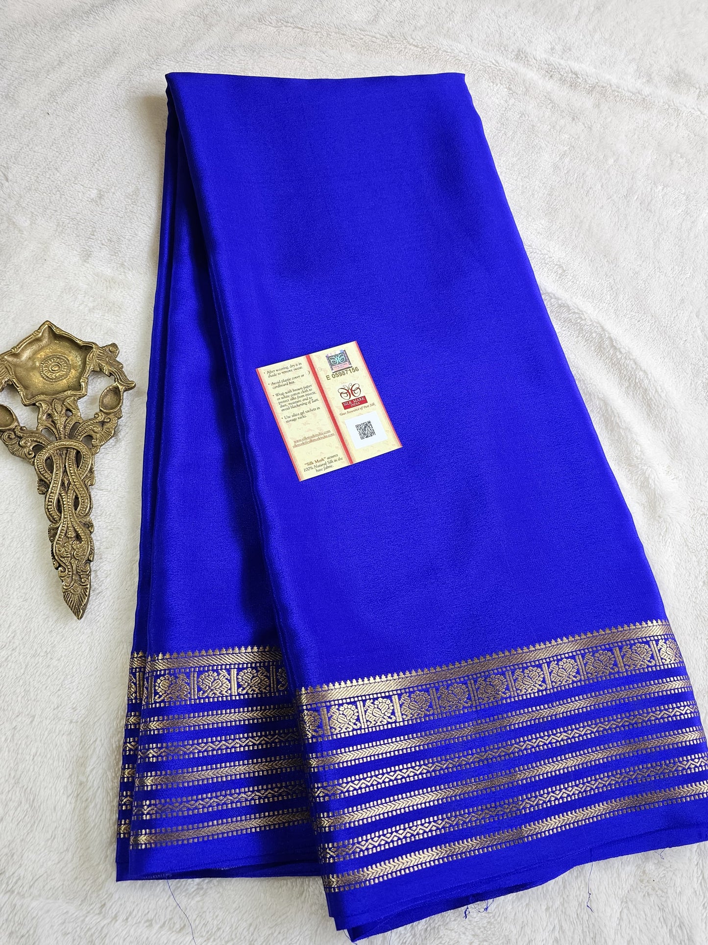 Mysore Crepe Silk Sarees - Self Colors (Heavy)