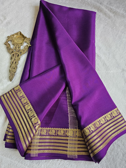 Mysore Crepe Silk Sarees - Self Colors (Heavy)