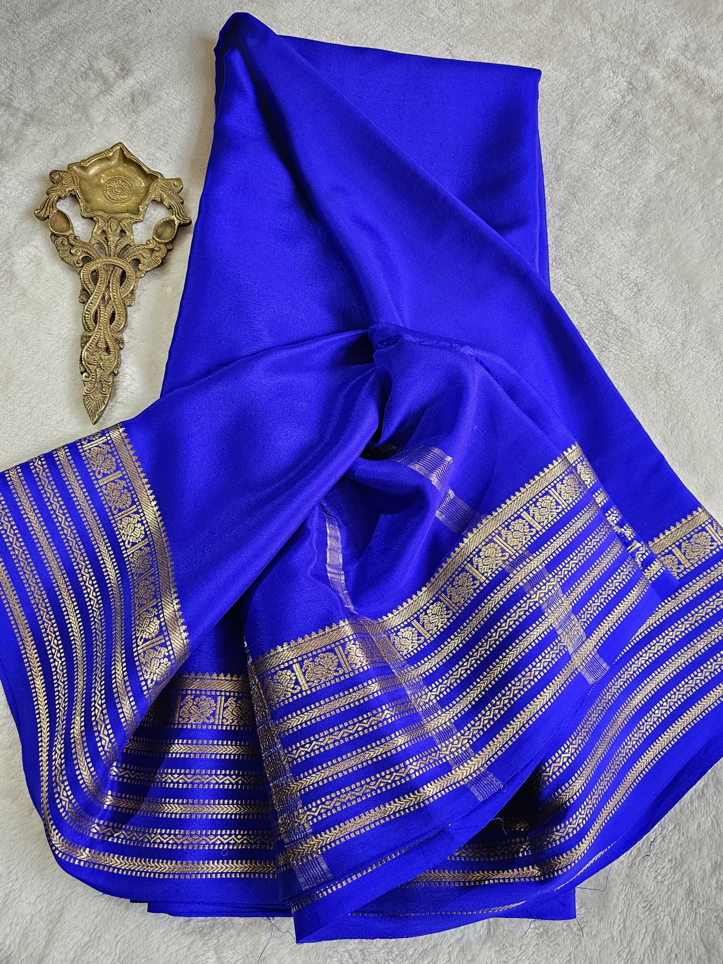 Mysore Crepe Silk Sarees - Self Colors (Heavy)