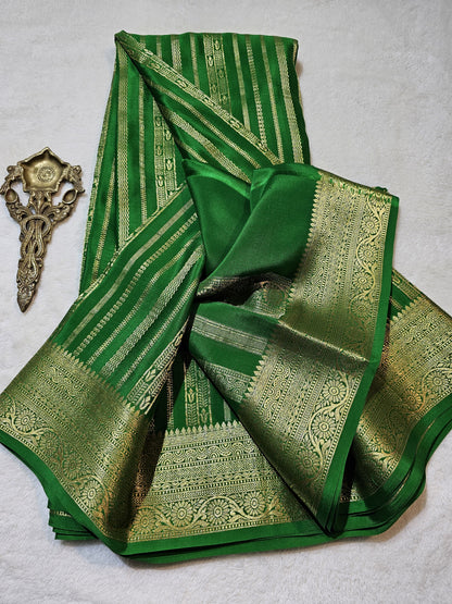 Mysore Crepe Silk Sarees - Self Colors (Heavy)