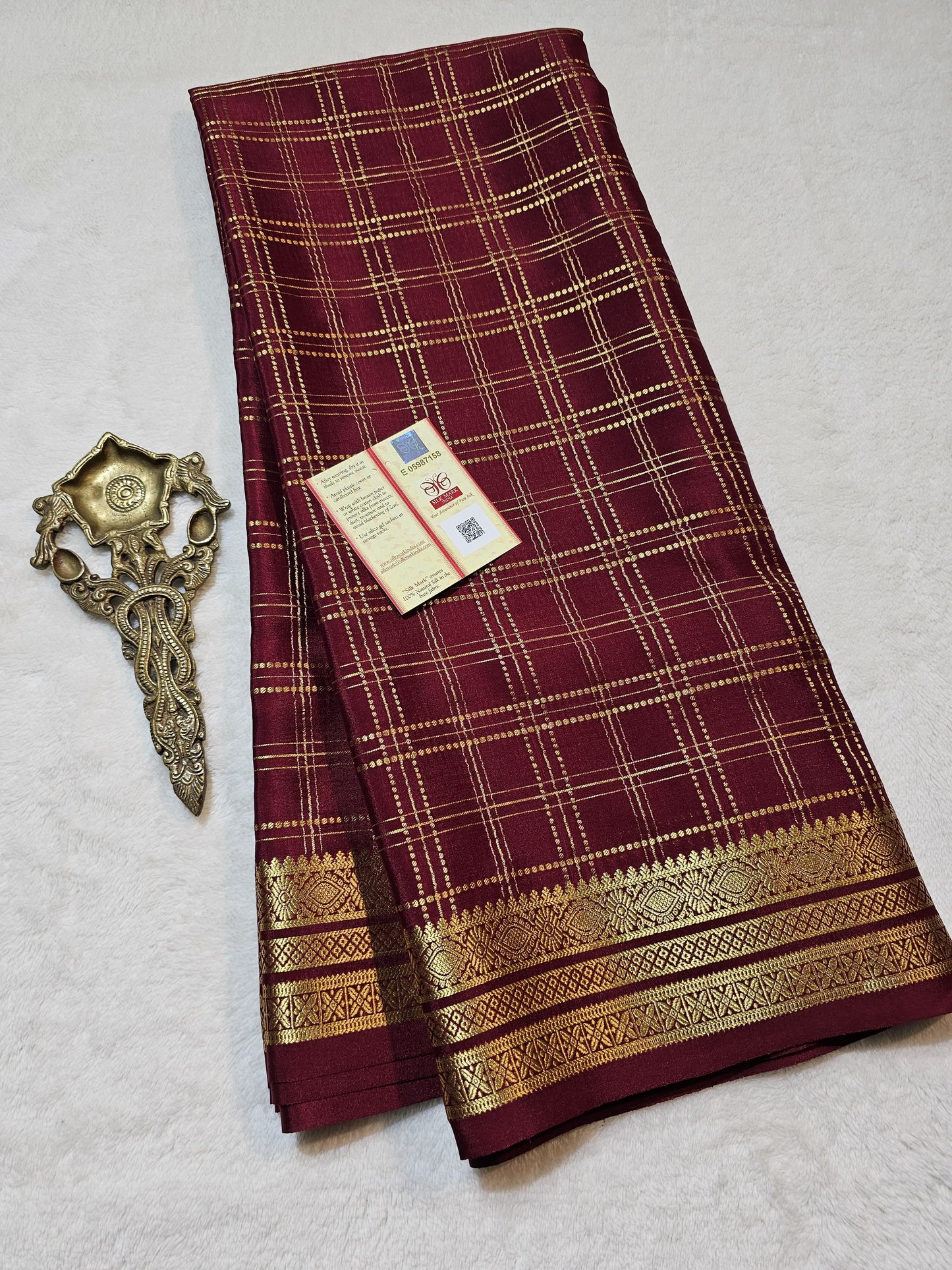 Mysore Crepe Silk Sarees - Self Colors (Heavy)