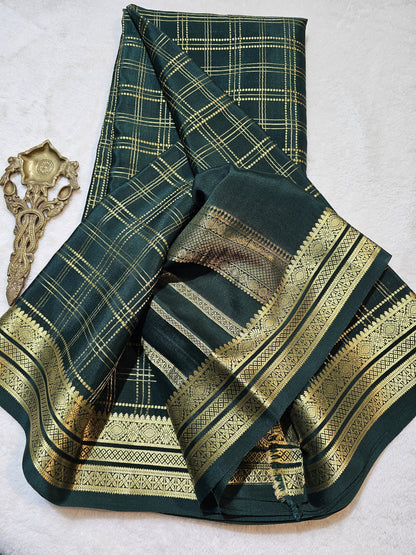 Mysore Crepe Silk Sarees - Self Colors (Heavy)