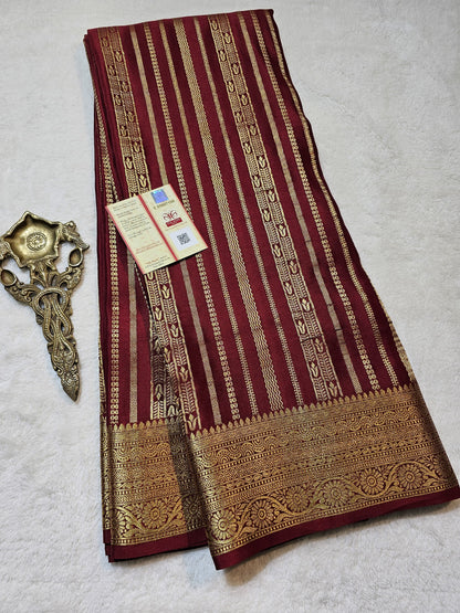 Mysore Crepe Silk Sarees - Self Colors (Heavy)