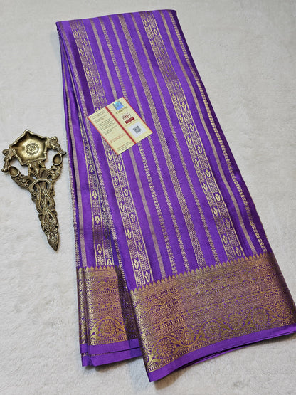 Mysore Crepe Silk Sarees - Self Colors (Heavy)