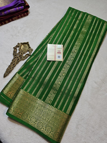 Mysore Crepe Silk Sarees - Self Colors (Heavy)