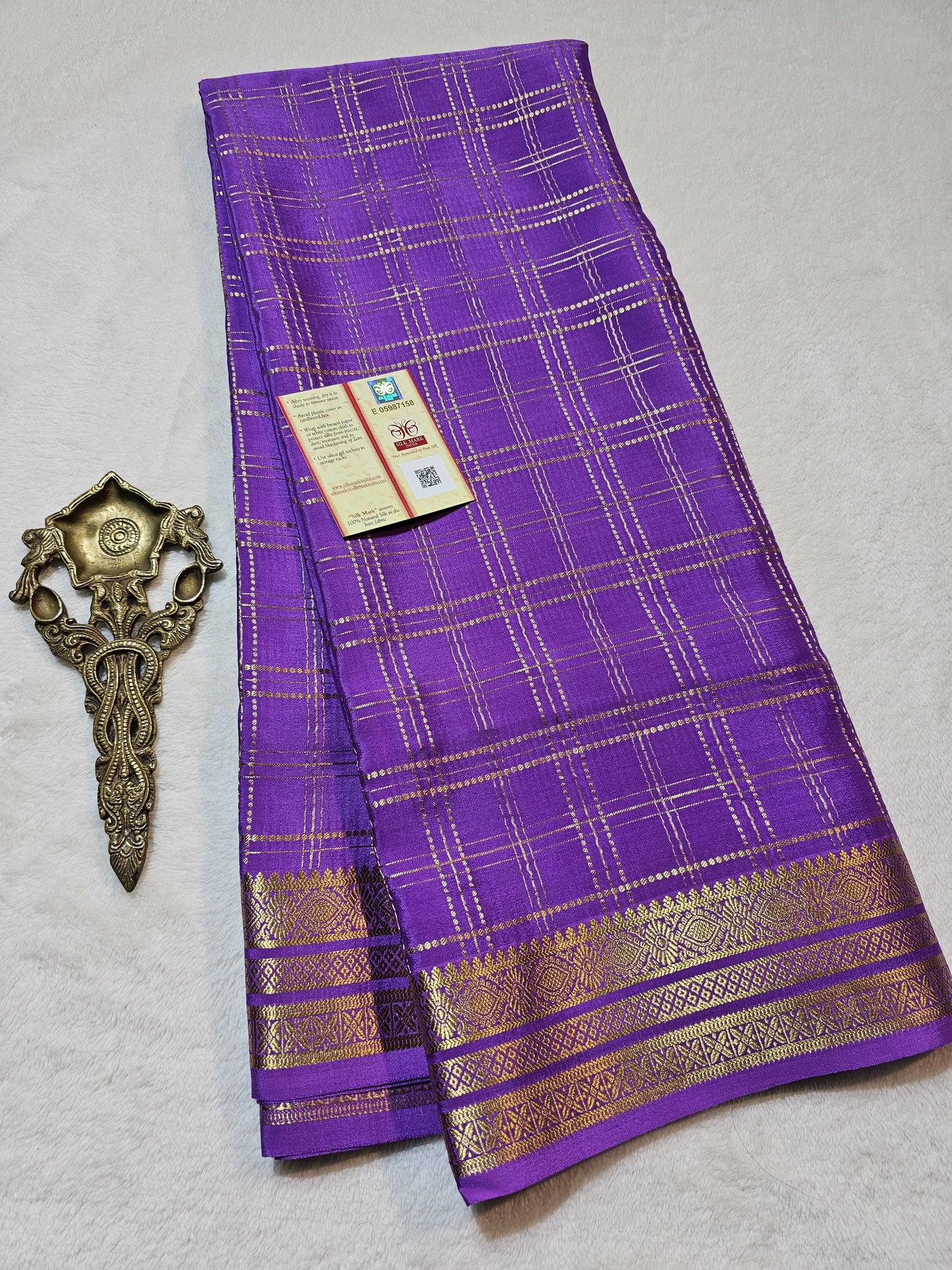 Mysore Crepe Silk Sarees - Self Colors (Heavy)