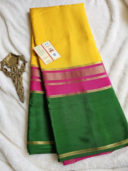 Mysore Crepe Silk Sarees - Tri Colour Series