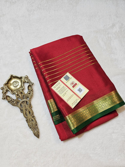 Mysore Crepe Silks Sarees - All Over Lines