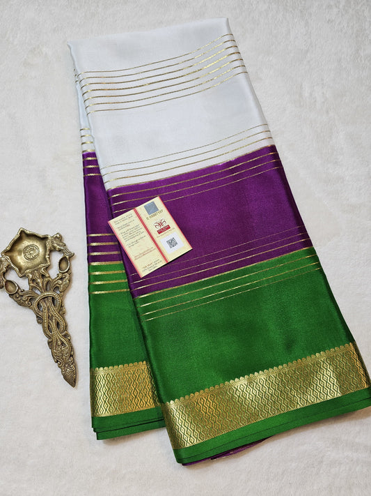 Mysore Crepe Silk Sarees - Tri Colour Series