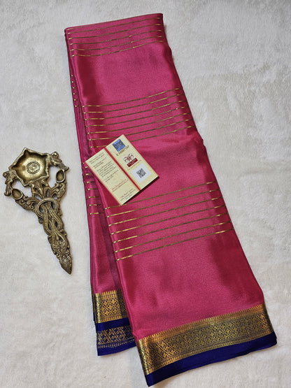 Mysore Crepe Silks Sarees - All Over Lines