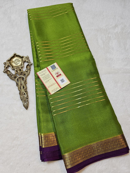 Mysore Crepe Silks Sarees - All Over Lines