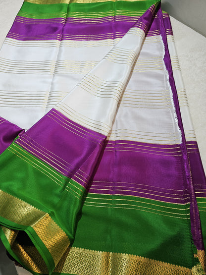 Mysore Crepe Silk Sarees - Tri Colour Series