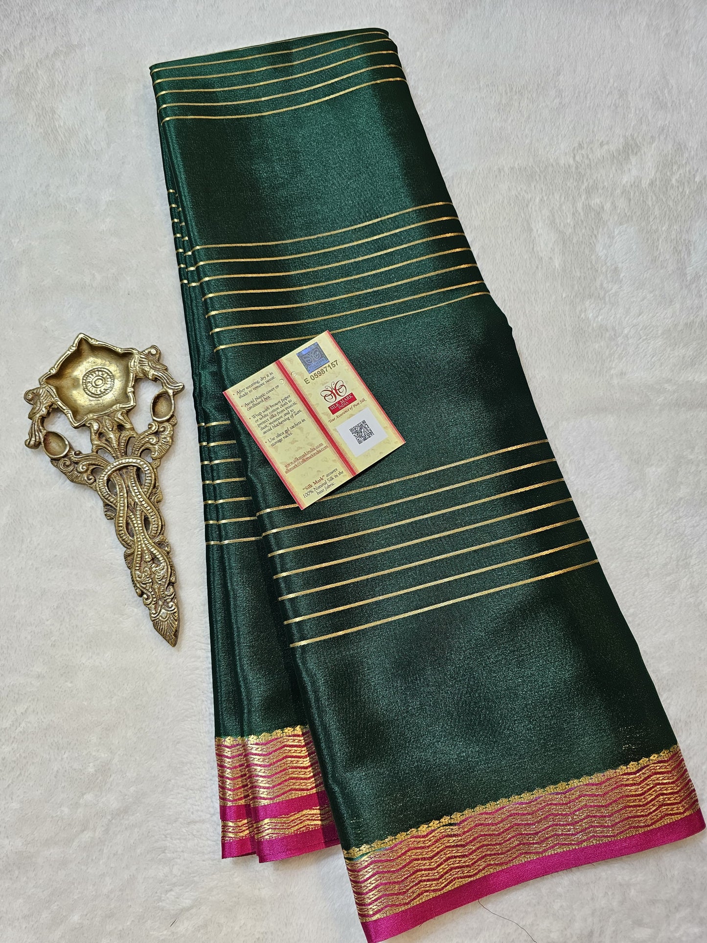 Mysore Crepe Silks Sarees - All Over Lines