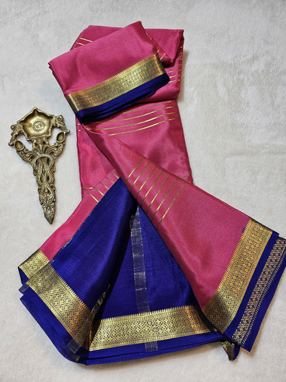 Mysore Crepe Silks Sarees - All Over Lines