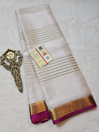 Mysore Crepe Silks Sarees - All Over Lines