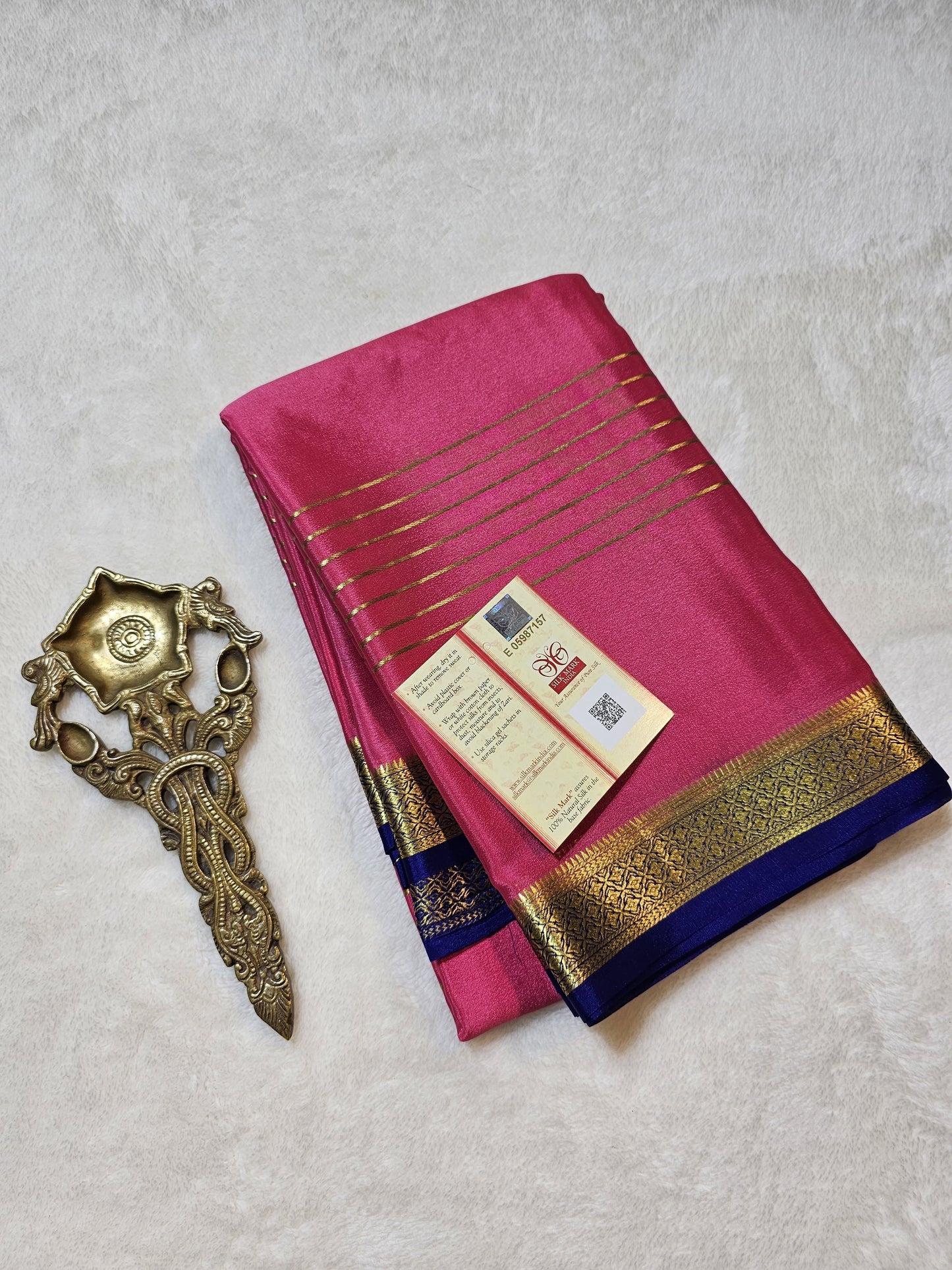 Mysore Crepe Silks Sarees - All Over Lines