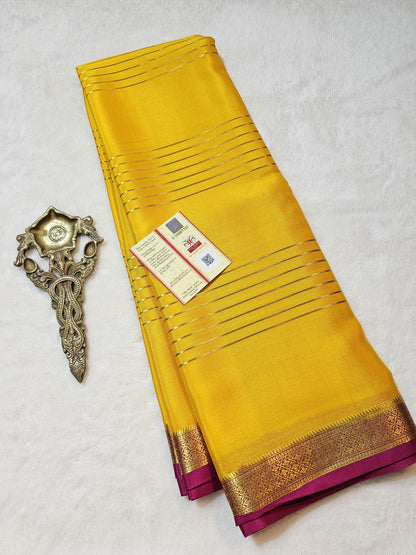 Mysore Crepe Silks Sarees - All Over Lines