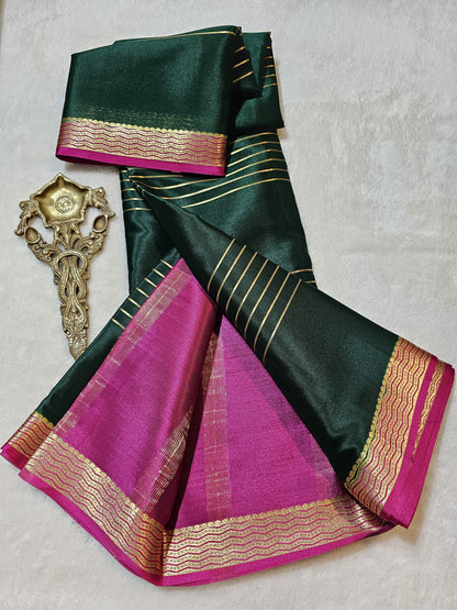 Mysore Crepe Silks Sarees - All Over Lines