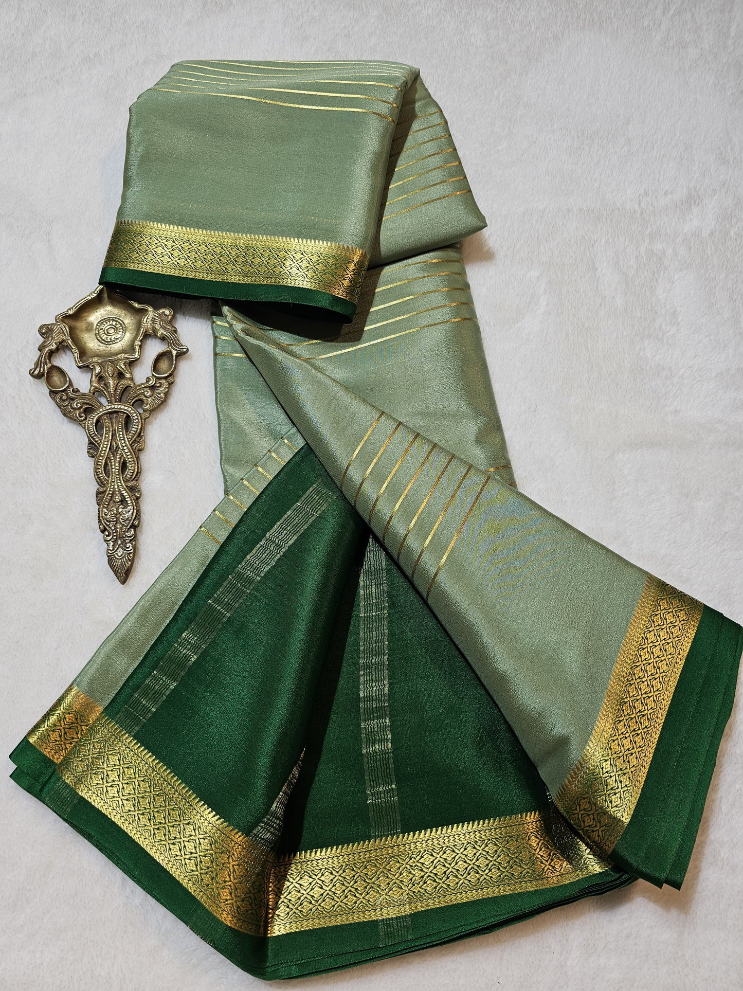 Mysore Crepe Silks Sarees - All Over Lines