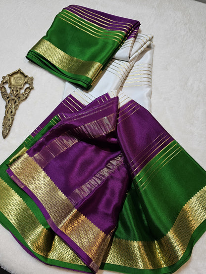 Mysore Crepe Silk Sarees - Tri Colour Series