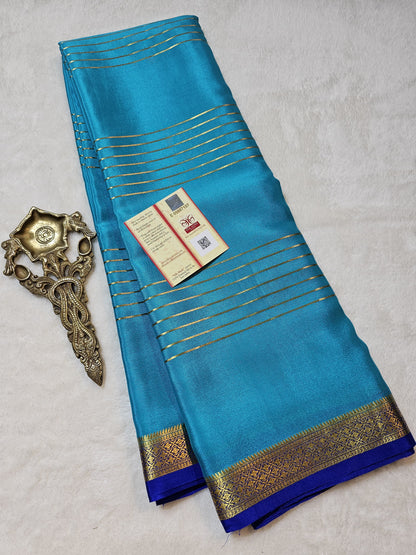 Mysore Crepe Silks Sarees - All Over Lines