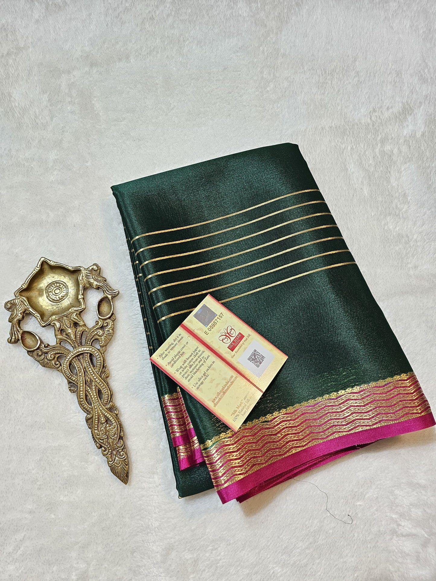 Mysore Crepe Silks Sarees - All Over Lines