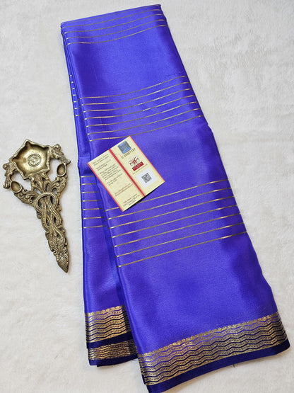 Mysore Crepe Silks Sarees - All Over Lines