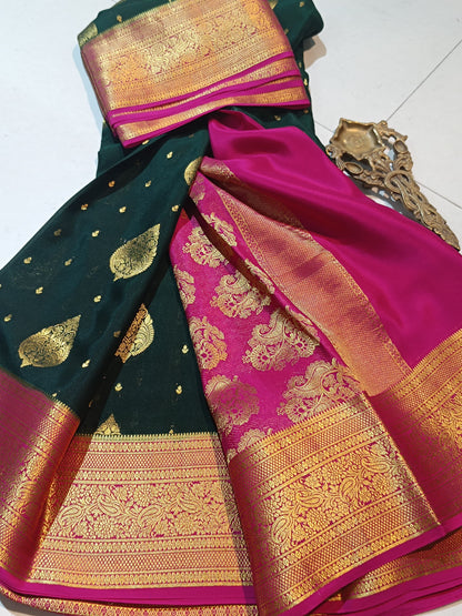 Mysore Crepe Silk Sarees - All Over Butta