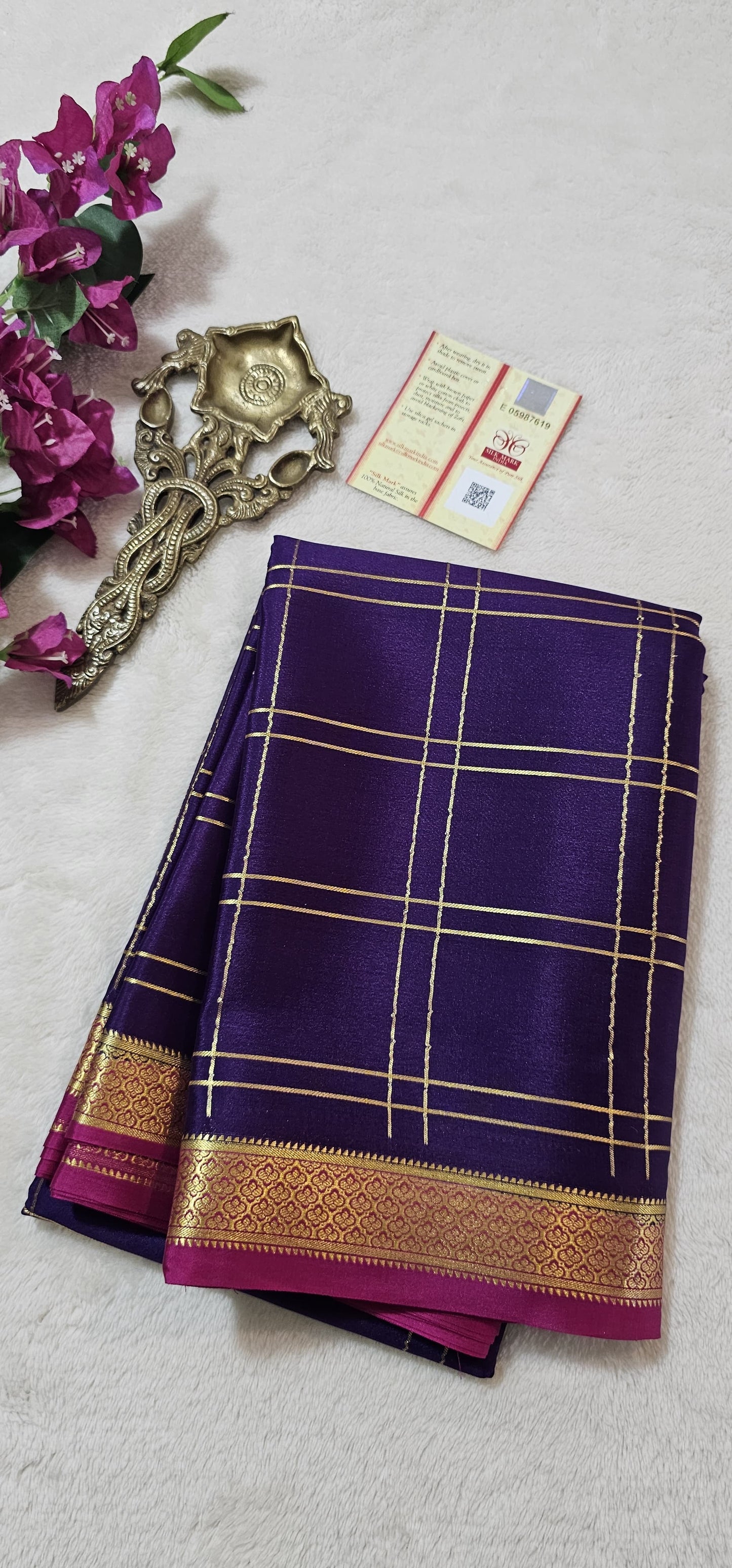 Mysore Crepe Silk Sarees - Checked
