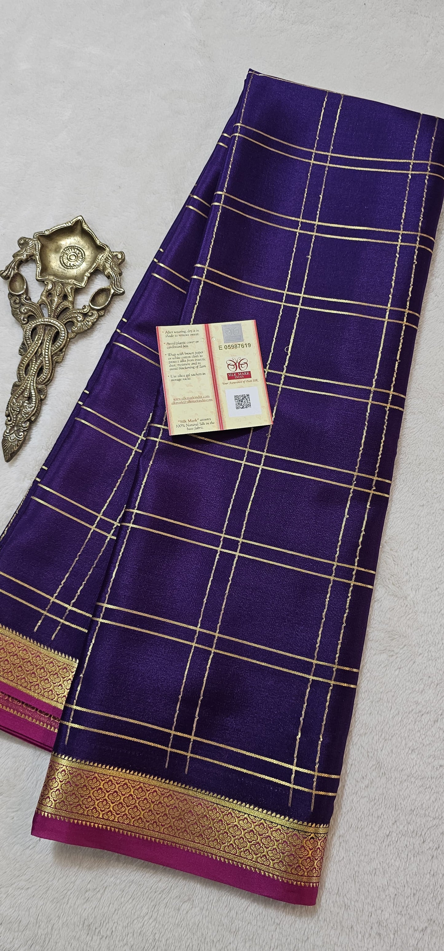 Mysore Crepe Silk Sarees - Checked