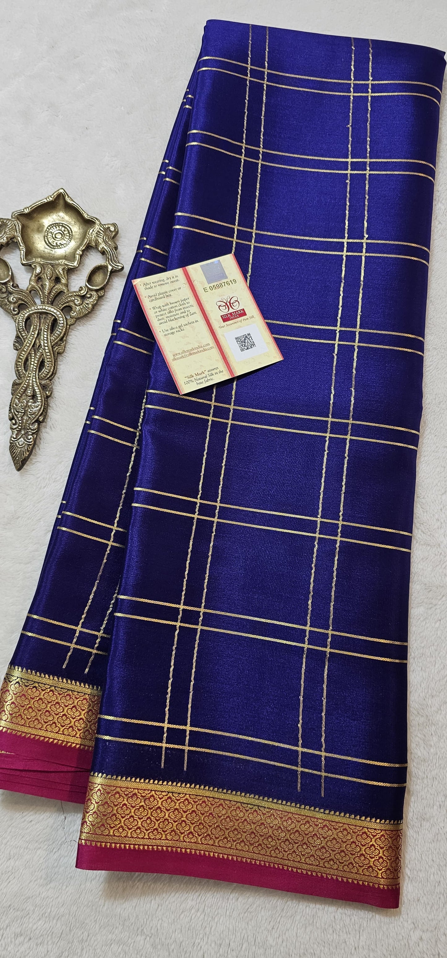 Mysore Crepe Silk Sarees - Checked