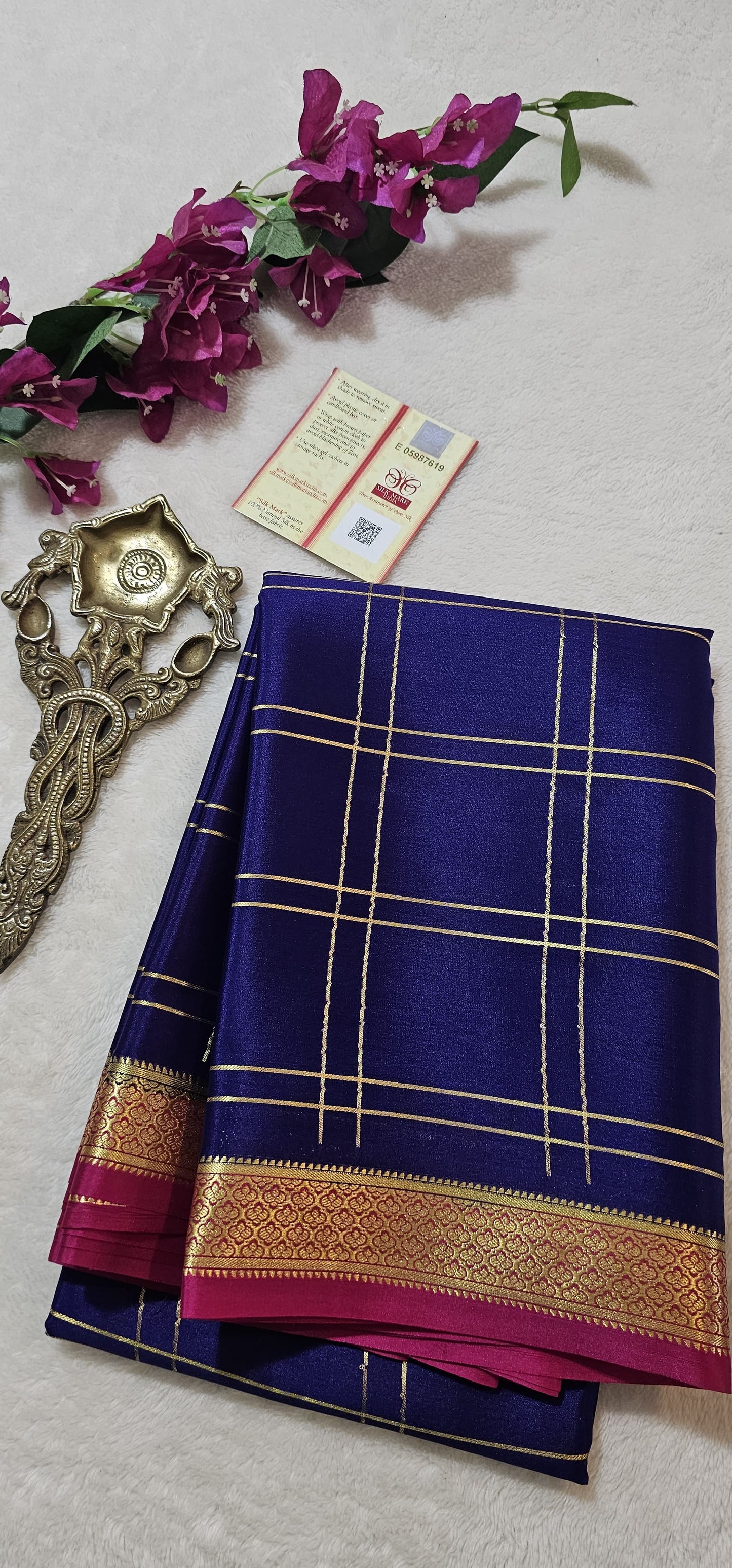 Mysore Crepe Silk Sarees - Checked
