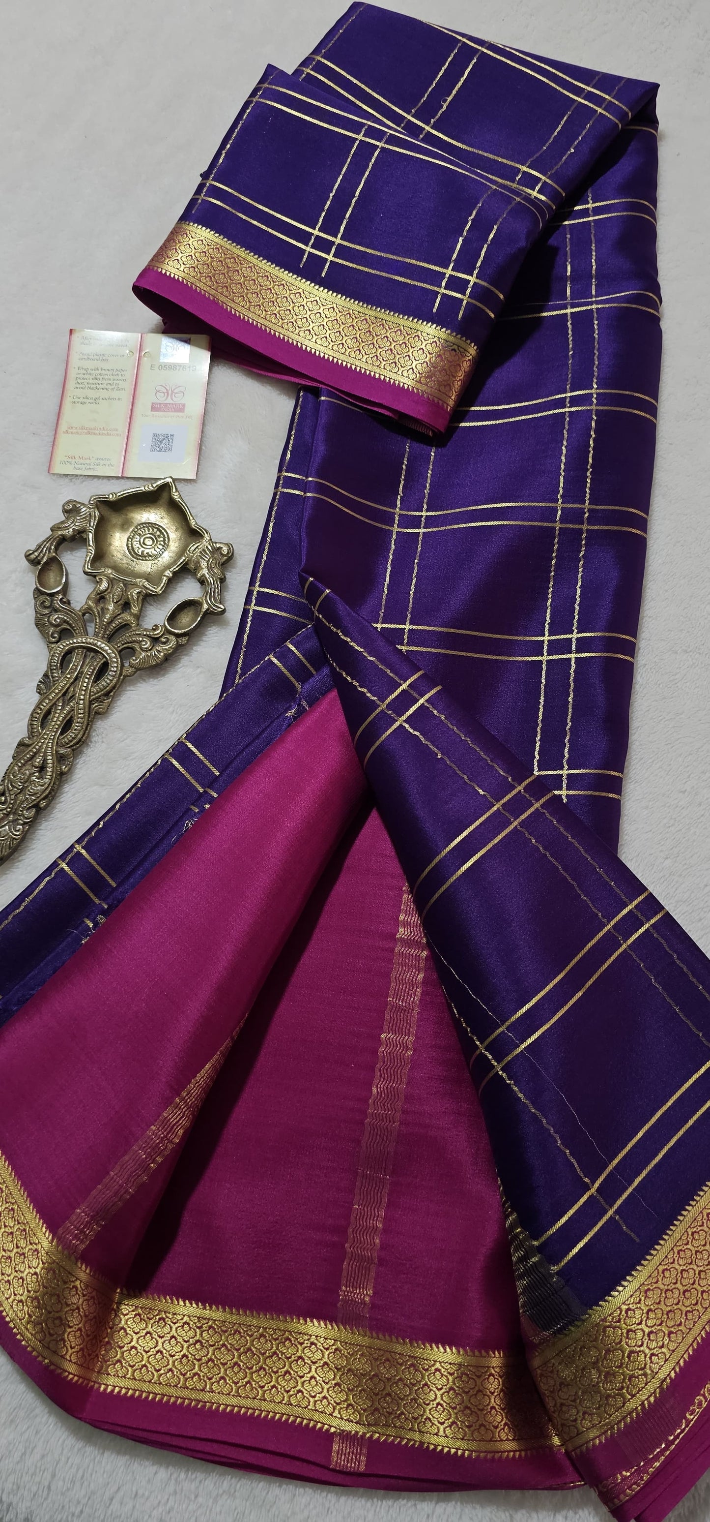 Mysore Crepe Silk Sarees - Checked