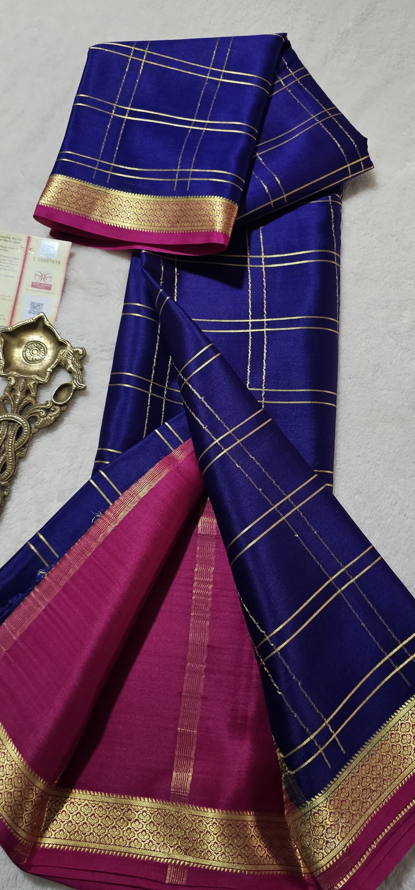 Mysore Crepe Silk Sarees - Checked