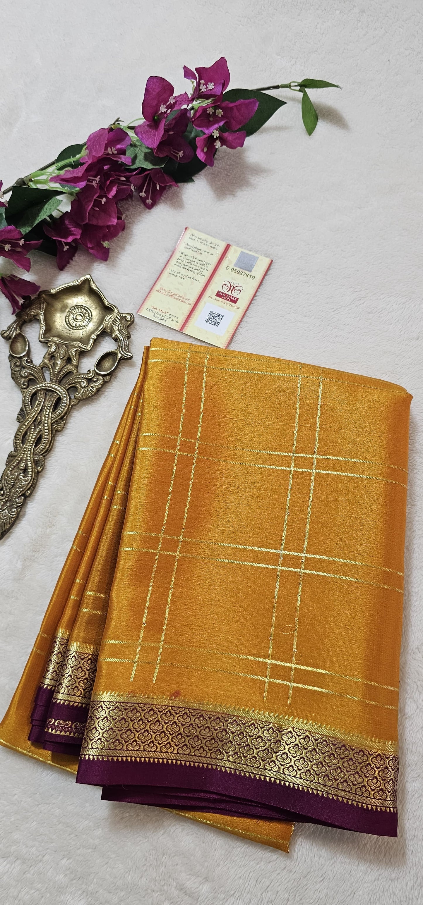 Mysore Crepe Silk Sarees - Checked