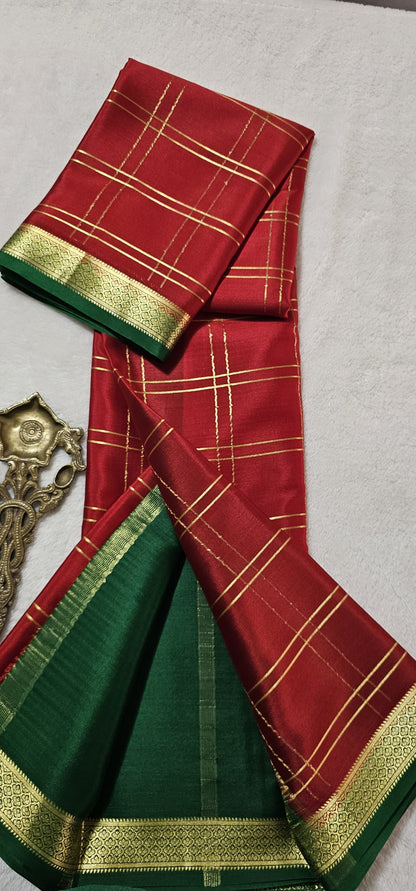 Mysore Crepe Silk Sarees - Checked