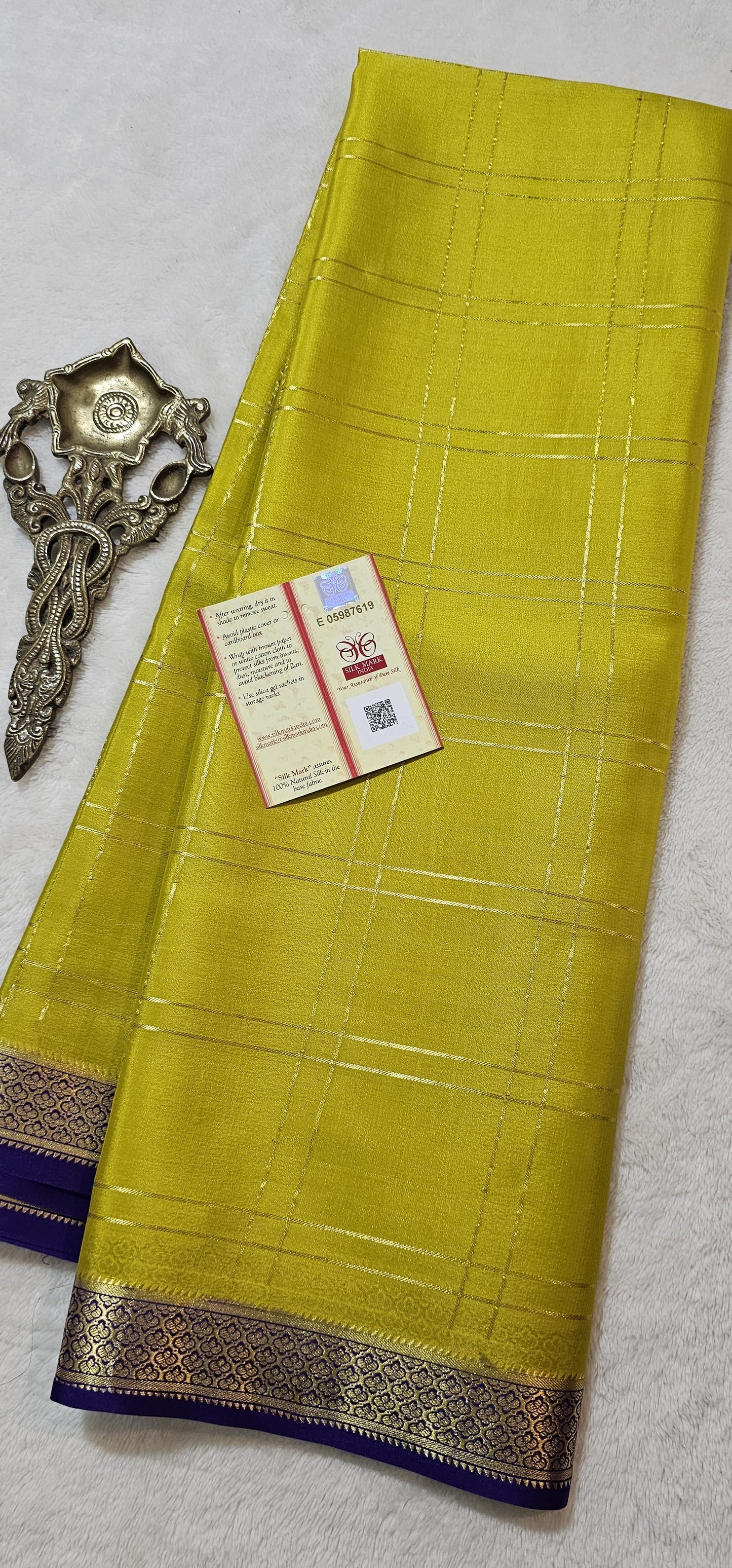 Mysore Crepe Silk Sarees - Checked