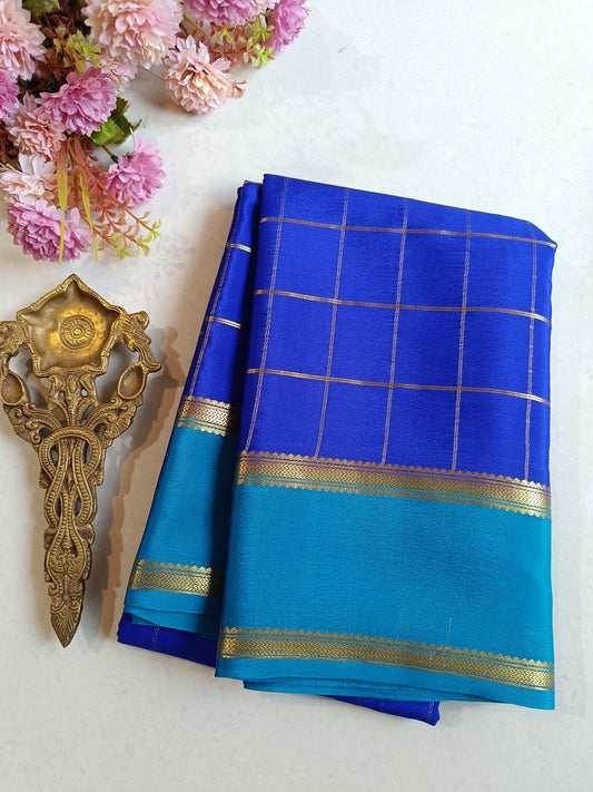 Mysore Crepe Silk Sarees - Double Line Checked