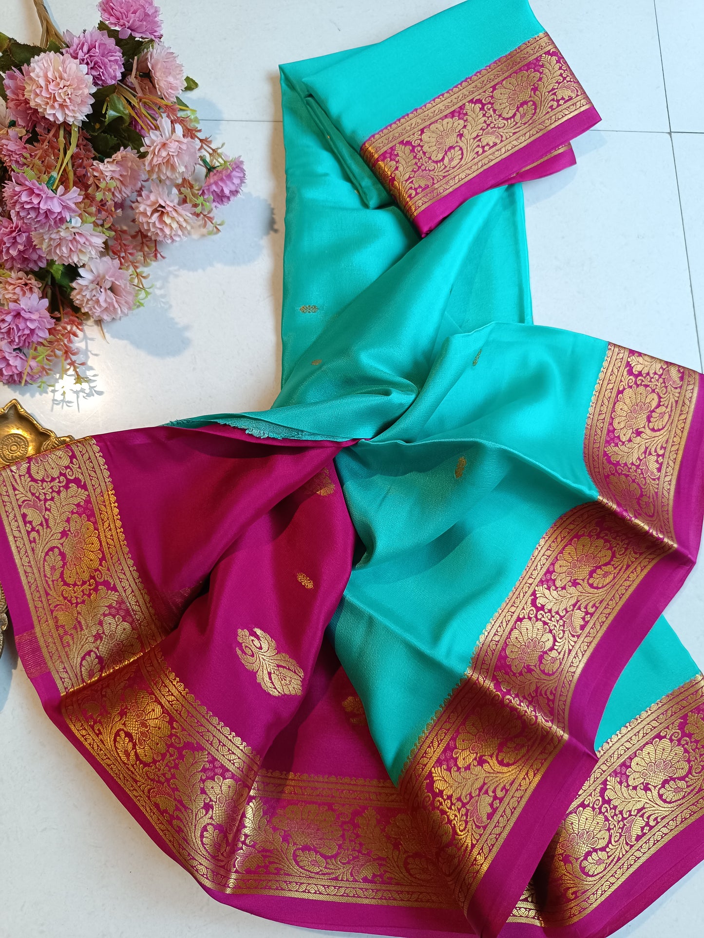 Mysore Crepe Silk Sarees - All Over Butta